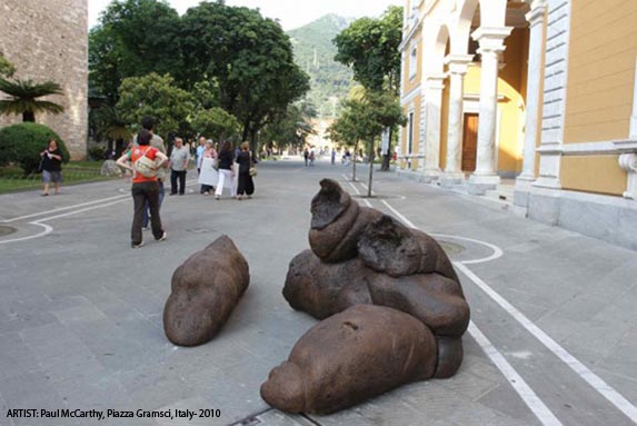 paul mccarthy shit, 2010 located in piazza gramsci